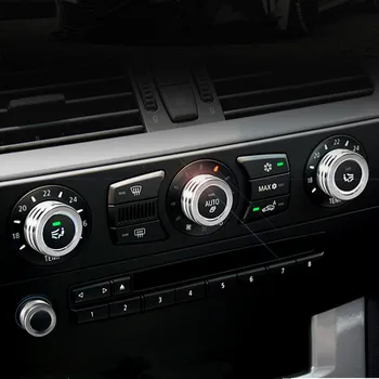 Bil Styling Konsol Aircondition lydstyrkeknappen Ring Dekoration Dækker 4stk Til BMW 5-Serie E60 2004-10 Indvendigt Tilbehør