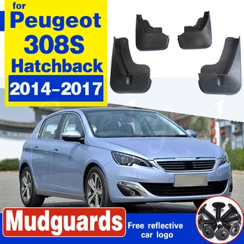 Bil Mudder Flaps til For Peugeot 308S Hatchback-2017 For Fender Splash Guard Skærmen Stænklapper Blød plast Tilbehør
