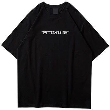 Oversize T Shirt Mænd Hip Hop 2020 Streetwear Harajuku Farverige T-Shirt Korte Ærmer Bomuld Outwear Løs Plus Size Toppe