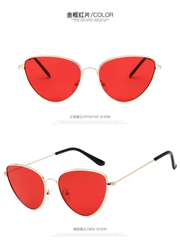 2020 Vintage Cat Eye Solbriller Kvinder Luksus Belægning Spejl solbriller Kvindelige Retro Uindfattede Metal-Brillerne UV400 zonnebril dames
