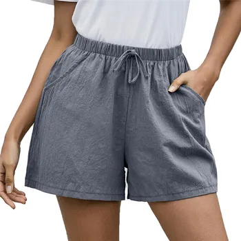 Kvinder Casual Streetwear Bomuld Shorts Om Sommeren Høj Elastisk Kører Løs Snor Korte Bukser Kvindelige Harajuku Shorts