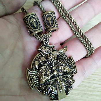 Nordiske Odin Symbol Rune Runer Perler Helena Rosova Vedhæng Viking Halskæde Amulet Talisman For Sejr Beskyttelse Smykker