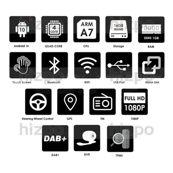Quad Core Android 10 2Din Car Multimedia-afspiller Radio GPS Til VW/Volkswagen/Golf/Polo/Tiguan/Passat/SEAT/leon/Skoda/Octavia