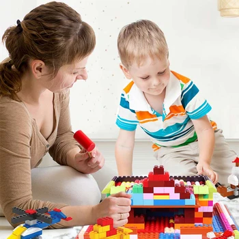 Byggesten sæt 300pcs 1200pcs 2100pcs klassiske by skaberen mærkat farverige klodser DIY børn pædagogisk legetøj for børn
