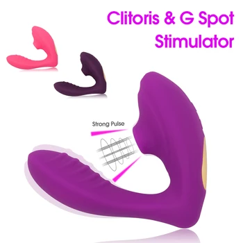 Strap on Vandtæt 10-Frekvens Vibration Klitoris Sucker sexlegetøj til Kvinde USB-Opladning Tavs Trådløse Suge Simulator