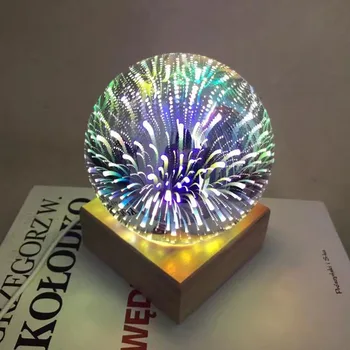 Butterfly Fyrværkeri Univers Nat Lys Glas Magiske krystalkugle USB-Power Bord Lampe Hjem Soveværelse Jul Fødselsdag Gaver