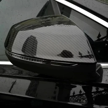 For Audi Q7 2016 2017 2018 ABS Chrome og kulfiber Side Døren bakspejlet Dekorative Dække Trim Med at Dreje Lys