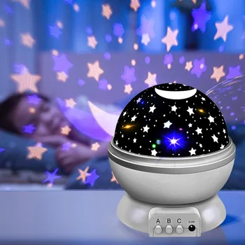 LED Projektor Stjernede Månen Galaxy natlys For Børn, Kids Room Himlen Roterende Soveværelse Indretning Børnehave Nightlight Baby Lampe Gaver