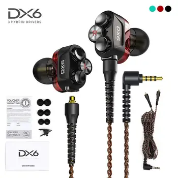 Plextone dx6 Frigøre Kabelforbundne Hovedtelefoner 3,5 mm Hybrid HiFi DJ gaming headset Stereo Musik Dyb Bas støjreducerende øretelefoner til mmcx
