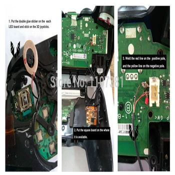 Data Frog Analoge styrepinde Joysticket Caps, LED Lys DIY For Platstation 4 PS4 Pro PS4 Slank Controller Med Flash Lys Ombyg