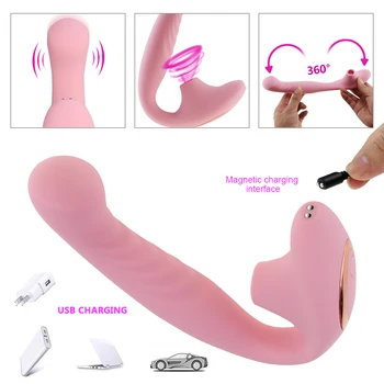 Clit Sucker Vibrator Blowjobs Vibrerende Dildo Brystvorte Suger Sex Mundtlig Slikning Klitoris, Vagina Stimulator Voksen Sex Legetøj til Kvinder