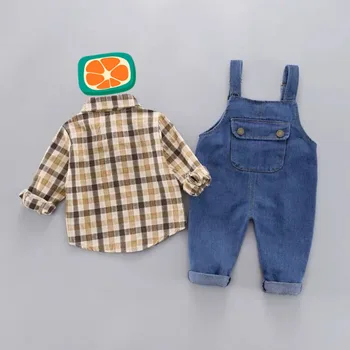Forår Efterår Baby Kids Tøj Passer Børn Dreng Casual Skjorte Brev Bukser 2Pcs/sæt Barn Bomuld Tøj Spædbarn Træningsdragter