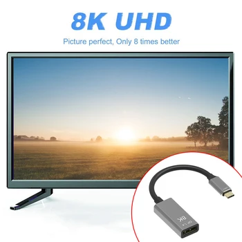 Type C til Displayport-1.4-Kabel USB-C 8K HD-Video DP Converter Adapter 60Hz Klart Konvertering Ledning Ledning
