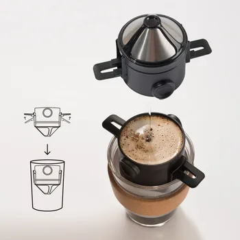 Bærbare Genanvendelige Hånd Drypper Kaffe Filter Cup til hjemmekontoret Rejser Business Espresso Caffe Americano Og Kaffefaciliteter Dripper