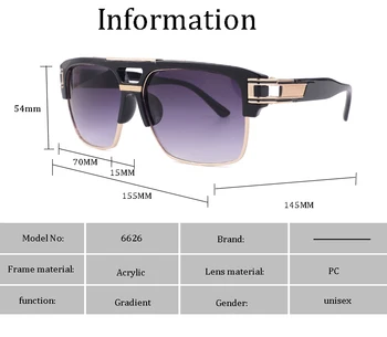 2020 Hot Nye Luksus mærke, design og Mode Klassiske grandmaster fire Style Gradient linse Solbriller Mænd Vintage solbriller Oculos