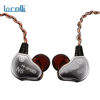 Lecolli Dobbelt Moving Coil Hovedtelefoner Fire Højttaler Dobbelt Dynamisk HiFi-Headset Indbygget Mic Kabel 3,5 mm Ørestykke