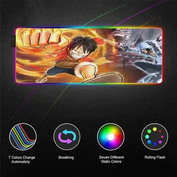 XGZ Et Stykke Anime Spil RGB Stor musemåtte LED Gamer Mus Stor Musen Pad XXL Laptop Tastatur Skrivebord Pad 800*300/300*900