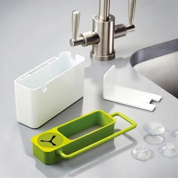 Køkkenvask Plast Hylde, Hane Multi-funktion Arrangør, Køkkenvask Tilbehør, Sæbe og Håndklæde Arrangør Storage Rack
