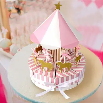 Cake Box Carousel Candy Box Wedding Favors And Gifts Souvenir For Guest Party Favors Gift Candy Box Wedding Decorations