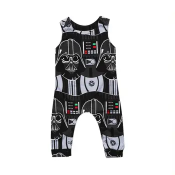 Nyfødte Børn Baby Dreng Sparkedragt Star Wars Tegnefilm Buksedragt Ærmeløs Harem Bukser Sommer Tøj Tøj Tøj 0-3Y