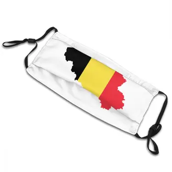 Belgiske Flag Belgien Kort Åndbar Munden Ansigt Maske Voksen Anti Støv Haze Maske Beskyttelse Cover Respirator Dæmpe