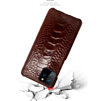 Luksus Ægte, Naturlig struds fødder cases til iPhone 11 11Pro MAX Original Læder Fran-KZ Case til iPhone 7 8 Plus X XR XS ANTAL