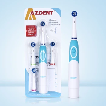 AZ-OC2 Roterende Elektriske Tandbørste til Voksne med 4 Udskiftning Roterende Hoved Batteriet Ikke Genopladelige Mundtlig Tandblegning
