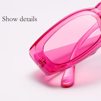Smalle Rektangel Solbriller Kvinder Brand Designer Retro Vintage 2020 Tyk Ramme Sol Briller Kvindelige Candy Farve Nuancer Okulary