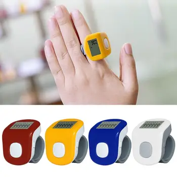 Genopladeligt 7-Kanal 6-Cifret Hånd Finger Bøn Counter Elektronisk LCD-Silikone Tally Tællere