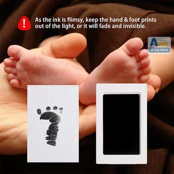 Baby Hånd Fodaftryk Beslutningstagere Kreative Fotoramme Blæk Print Puder Opbevaring Memento Baby Souvenir-Skuffe Inkless Håndaftryk Støbning