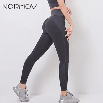NORMOV Yoga Leggings Kvinder Tummy Control Høj Talje Sport, Yoga Bukser, Sportstøj Fitness Tights Push Up Problemfri Leggings