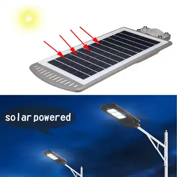 60W LED Solar Gade Lys Radar PIR bevægelsesføler IP67 Vandtæt Vej Lampe Belysning til Udendørs Plaza Have SMD2835 Chip