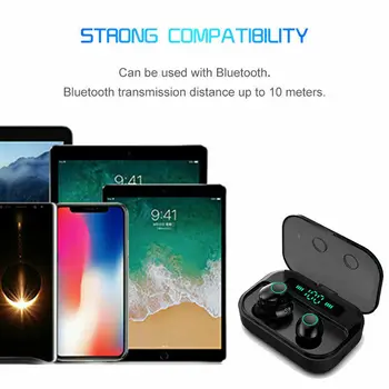 M7 LED Power Digital Display TWS Bluetooth-5.0 Trådløse Hovedtelefoner Hovedtelefoner, Sport Headset Øretelefoner Bluetooth Hovedtelefon