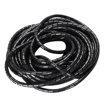 12 Meter Spiral Wire Wrap Rør For 3D-Printer 8mm Diameter PE Polyethylen Spiral Kabel Wire Wrap Tube Sort Hvid Spiral slange