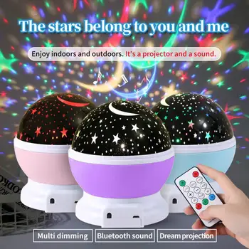 Nye Soveværelse Nat Lys Genopladelige Romantisk Bluetooth Audio stjernehimmel Projektor til Børn, Voksne Soveværelse Indretning Julegaver