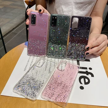 Glitter Tilbage Phone Case For Huawei Honor 7A 7X 8A 8X 8, 9A, 9C 9X 9i 10i 20i 30'ERNE Lite Pro X10 Gennemsigtig Blød TPU Cover Tilfælde