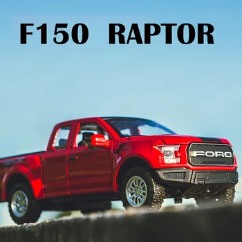 Nye 1:32 Ford F150 Raptor Store Hjul Trykstøbt Legering Bil Model Med Med Lyd, Lys, Pull-Back Bil Legetøj Til Børn Xmas Gaver