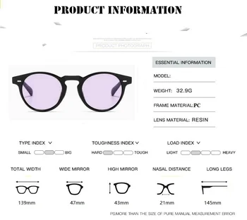 Mænd Runde Solbriller Kvinder 2020 Mode Vintage solbriller Oval Nuancer Briller UV400 Oculos De Sol