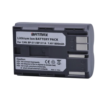Batmax 2x BP-511, BP-511A, BP 511 batteri+ LCD-Dual USB Oplader til Canon EOS 30D, 40D, 20D 5D G6 G5 G3 G2 G1 EOS 300D 50D