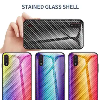 KatyChoi Fiber Mønster Glas Tilfældet For Samsung Galaxy A01 A41 A21 A91 A81 A71 A51 5G A70e A20e A10e-Telefon Case Cover