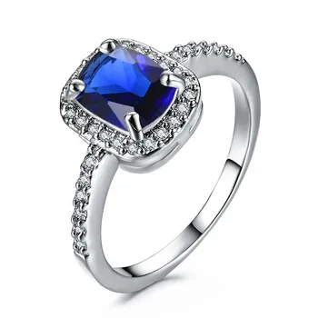 Bague Ringen Rektangel Vintage Kvinders Ringe 925 Sterling Sølv Smykker Ring Med Grøn Smaragd-Ædelsten Zircon Ring Gave