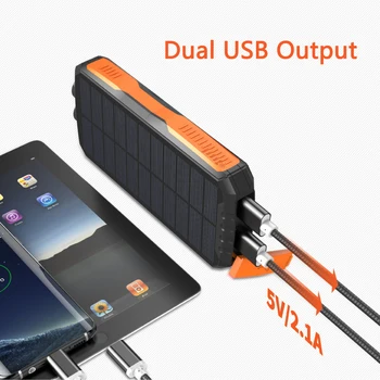Hurtig Qi Trådløse Oplader 25000mAh Sol Powerbank Til iPhone 11 Samsung Xiaomi Power Bank Ekstern Batteri Poverbank med Lys