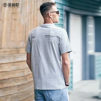 Enjeolon Mærke herretøj bomuld kortærmede t-shirt mode Enkelhed brev print-o-neck t-shirt T8310