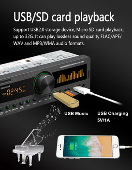 AMPrime 1DIN In-Dash Bil Radioer Stereo Fjernbetjening Digital Bluetooth Audio Music Stereo 12V Bil-Radio, Mp3-Afspiller, USB/SD/AUX