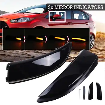 2x Flyder blinklys Lys LED-Fløjen, bakspejl Dynamiske Indikator Blinker til for Ford Fiesta mk7 08-17 mk8 19+
