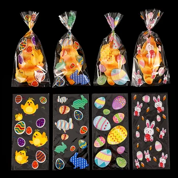 50stk Påske Slik Cookies Tasker Sød Kanin god Påske Emballage til Fødevarer Gave DIY plastikposer Påske Fest Dekoration