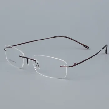 BCLEAR Titanium Legering Uindfattede Briller Ramme Mænd Ultralet Recept Nærsynethed Optiske Briller Mandlige Rammeløse Brillerne 6 farve