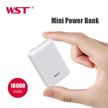 WST 10000mAh Mini Bærbare Power Bank Dobbelt Input / Output med USB-C Mikro-USB-Mobiltelefon-Oplader