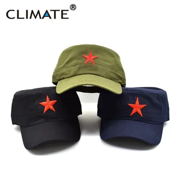 KLIMA-Kommunistiske Cap-Caps Hatte Mænd Red Star Army Cap Part Mænd Internationale Brigader Flad Top Cool Hær Militære Hat Caps Mand