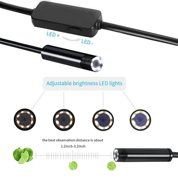 8mm Wifi Endoskop Android/IOS/PC Endoskop Vandtæt Linse 8 LED-Lys Endoskopisk HD-Kamera Bløde Rør Wifi inspektionskamera